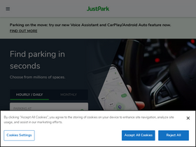 'justpark.com' screenshot