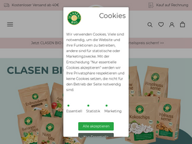 clasen-bio.de homepage screenshot