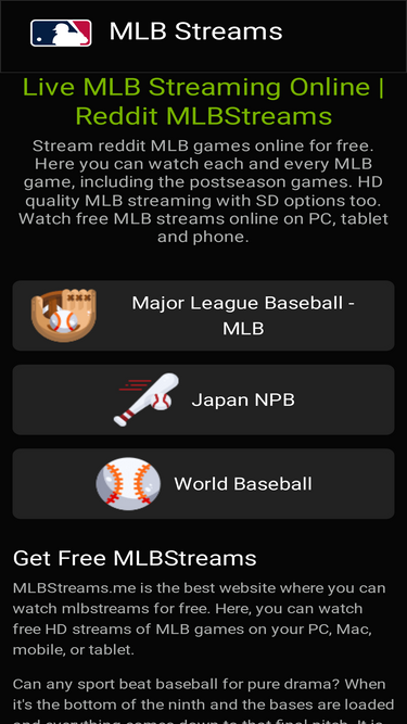 Reddit live stream online mlb