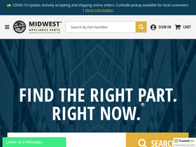 'midwestapplianceparts.com' screenshot