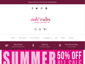 oohrubyshoes.com homepage screenshot