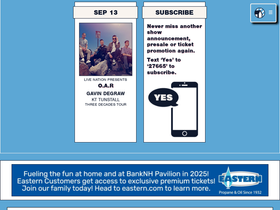 'banknhpavilion.com' screenshot