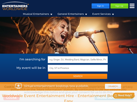 'entertainersworldwide.com' screenshot