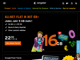 'congstar.de' screenshot