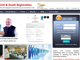 'crsorgi.gov.in' screenshot