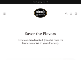 ninasgranola.com homepage screenshot