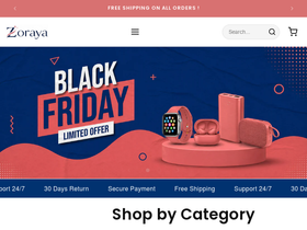 zorayastore.com homepage screenshot