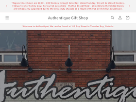 authentiquegifts.ca homepage screenshot