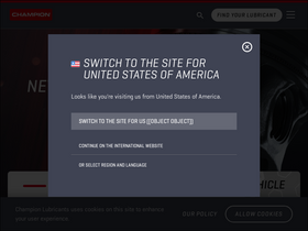 'championlubes.com' screenshot