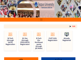 'tezuadmissions.in' screenshot