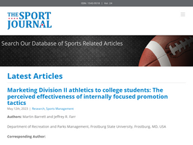 'thesportjournal.org' screenshot