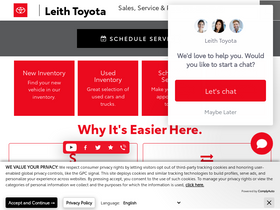 'leithtoyota.com' screenshot