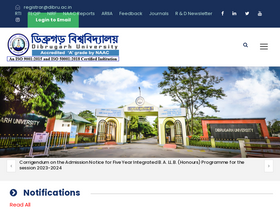 'dibru.ac.in' screenshot