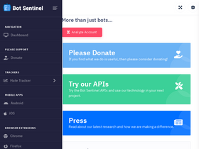 'botsentinel.com' screenshot