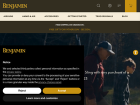 'benjaminairguns.com' screenshot
