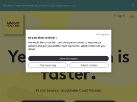 'arlandaexpress.com' screenshot