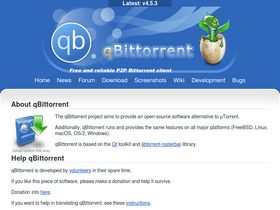 'qbittorrent.org' screenshot