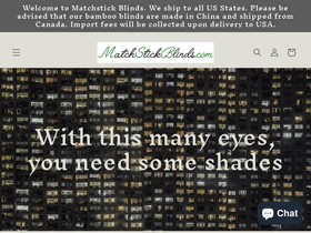 Matchstickblinds homepage screenshot