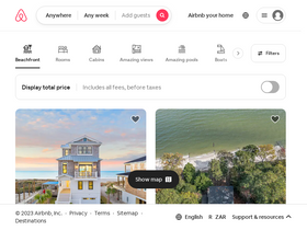 'airbnb.co.za' screenshot