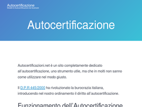'autocertificazioni.net' screenshot