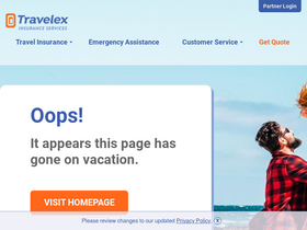 'travelexinsurance.com' screenshot