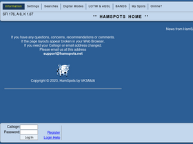 'hamspots.net' screenshot