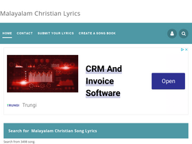 'malayalamchristianlyrics.com' screenshot