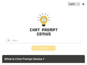 Chat Prompt Genius - Revolutionize AI interactions with customizable, industry-spanning prompt generation.