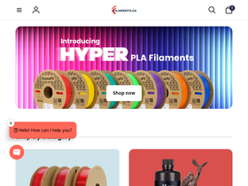 3dfilaments.ca homepage screenshot