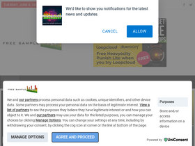 'free-sample-packs.com' screenshot
