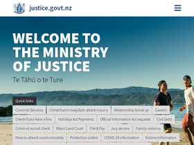 'justice.govt.nz' screenshot