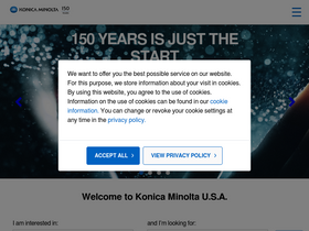 'konicaminolta.com' screenshot