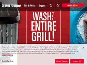 'georgeforemancooking.com' screenshot