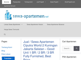 'sewa-apartemen.net' screenshot