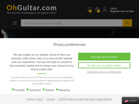'ohguitar.com' screenshot