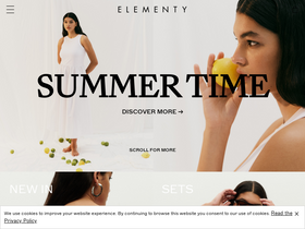 'elementywear.com' screenshot