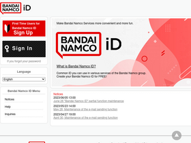 'bandainamcoid.com' screenshot