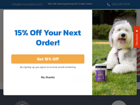 Innovet Pet Products homepage screenshot