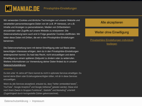'maniac.de' screenshot