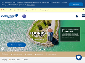 'malaysiaairlines.com' screenshot