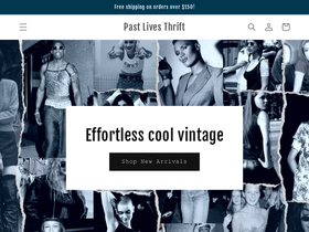pastlivesthrift.com homepage screenshot