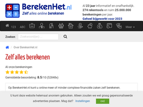 'berekenhet.nl' screenshot