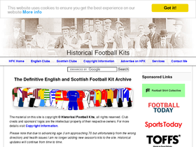 'historicalkits.co.uk' screenshot