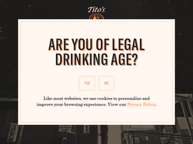 'titosvodka.com' screenshot
