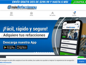 'masrefacciones.mx' screenshot