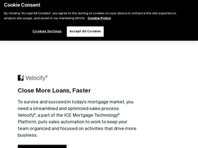 'velocify.com' screenshot