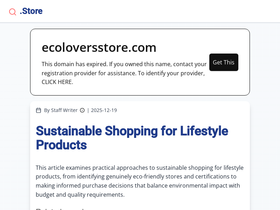ecoloversstore.com homepage screenshot