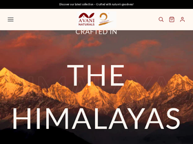 avaninaturals.in homepage screenshot