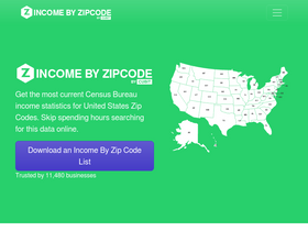 'incomebyzipcode.com' screenshot