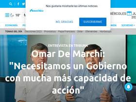 'sitioandino.com.ar' screenshot